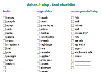 baby's first food checklist
