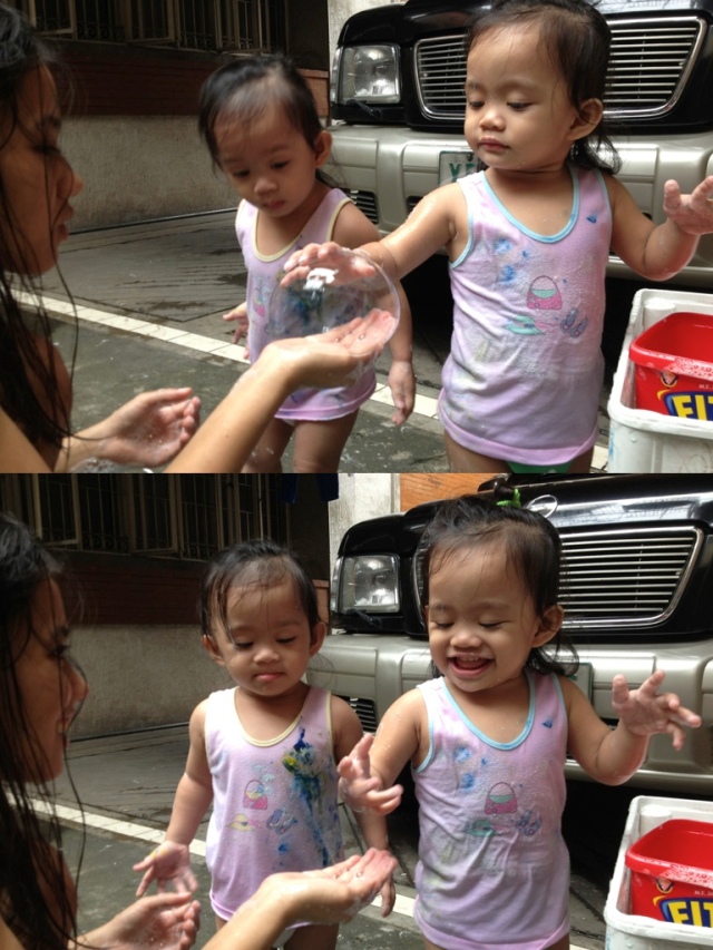 playing with bubbles